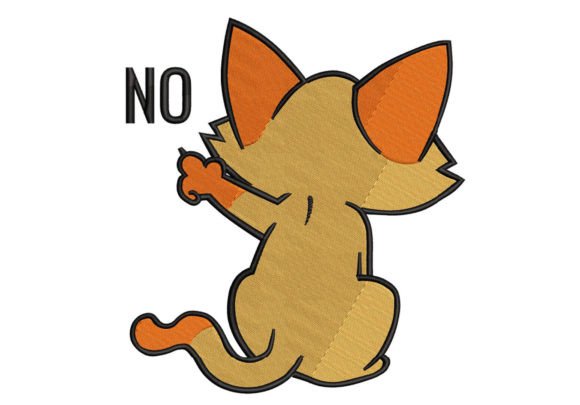 Adorable Cat's Disapproval Embroidery