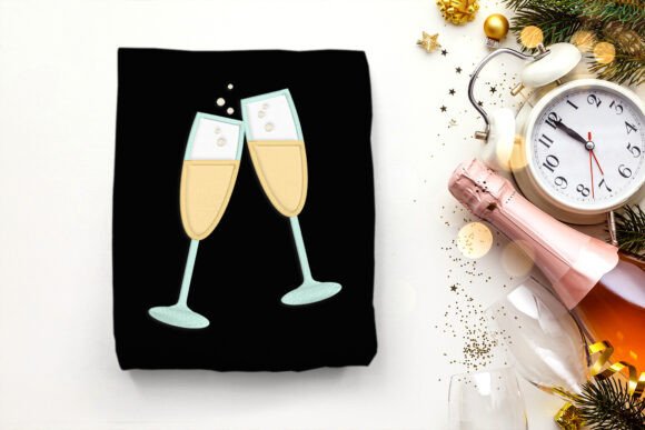 Champagne Toast Applique Embroidery
