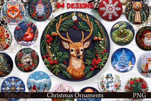 Christmas Ornaments Bundle Embroidery