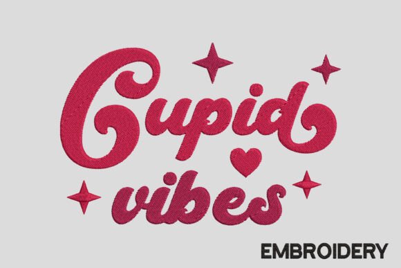 Cupid Vibes Valentine Embroidery Design