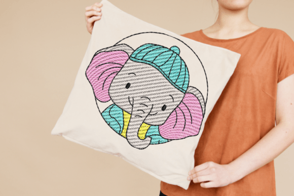 Cute Elephant Digital Embroidery