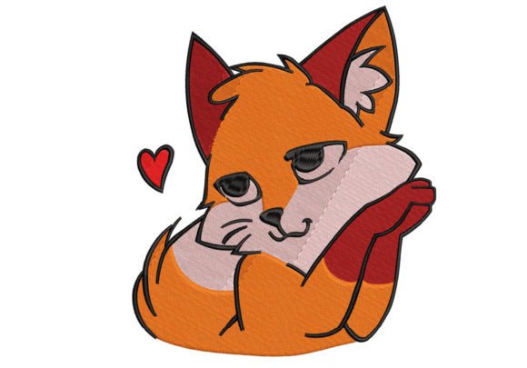 Cute Fox Embroidery Digitizing