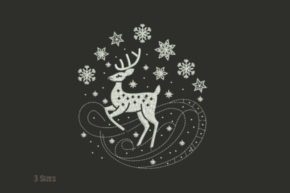 Deer Winter Machine Embroidery Design