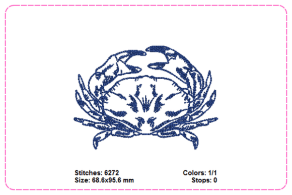 Dungeness Crab Embroidery Designs