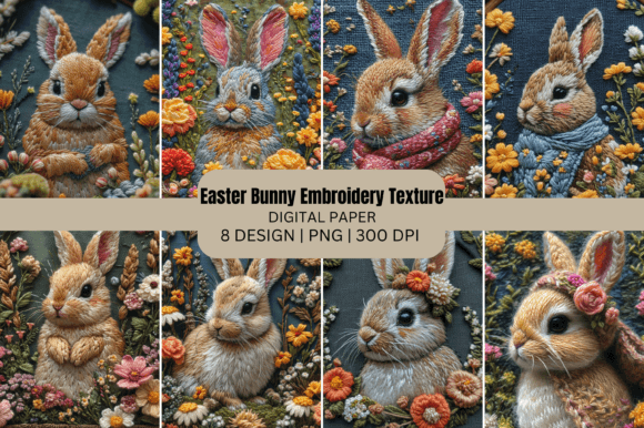 Easter Bunny Embroidery Texture