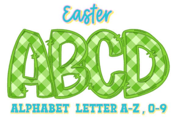 Easter Spring Faux Embroidery Alphabet