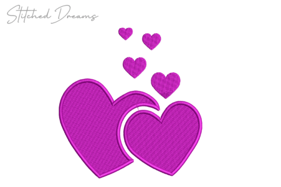 Elegant Hearts Digital Embroidery Design