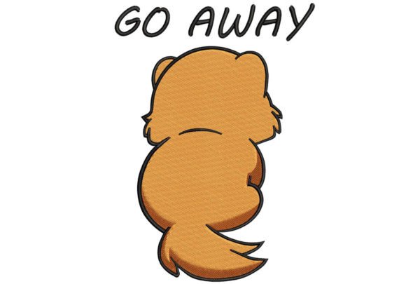 Embroidery Digitize Cat Go Away