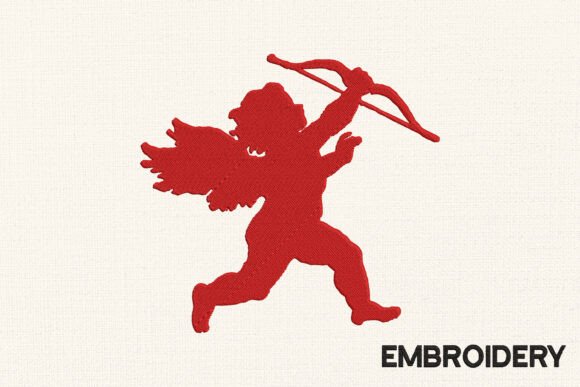 Embroidery Valentine Cupid Design
