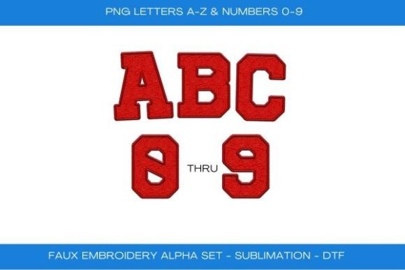 Faux Embroidery Alpha Set Red Lace