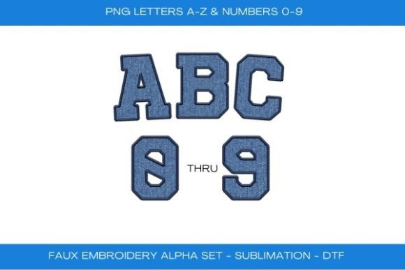 Faux Embroidery Jean Alpha Set