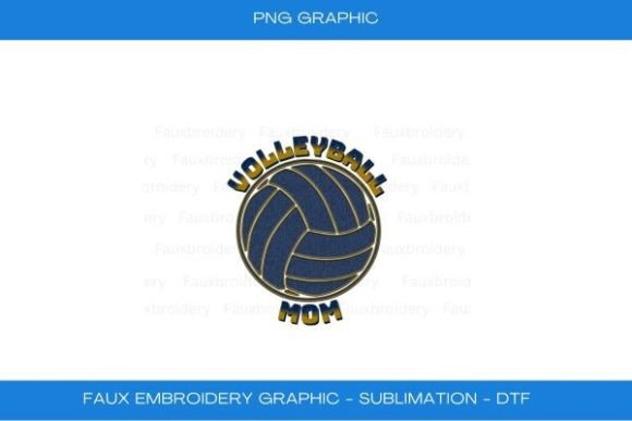 Faux Embroidery VolleyBall Mom Graphic