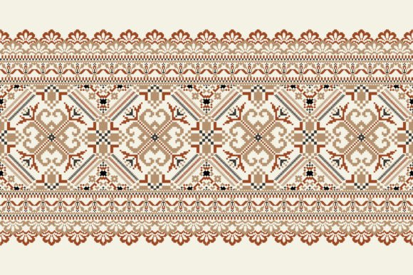 Floral Pixel Art Embroidery
