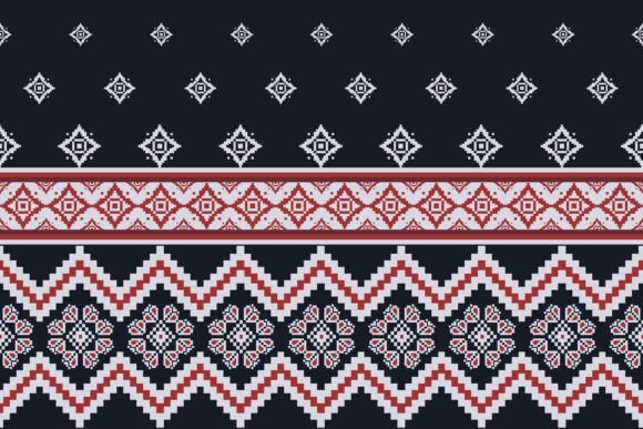 Folk Embroidery Floral Geometric Pattern