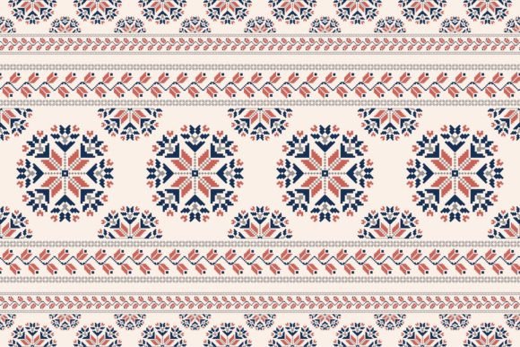 Folk Floral Embroidery Colorful Pattern