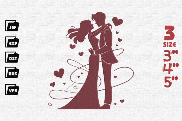Forever in Love Romantic Couple Embroidery