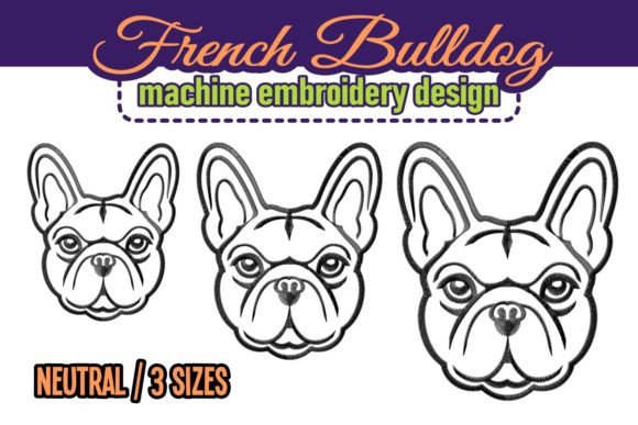French Bulldog Machine Embroidery Design