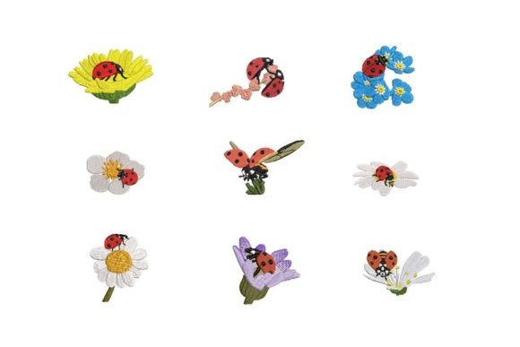 Ladybugs Embroidery Machine Files