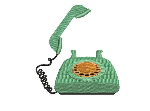 Retro Telephone Embroidery Design