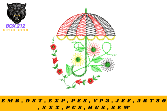 Review: Flower Umbrella Digital Embroidery for Holiday Shops