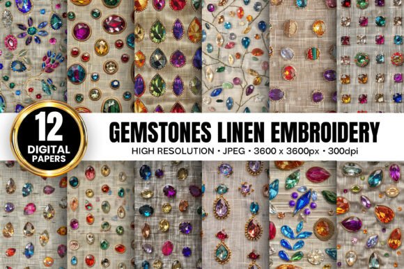 Review: Gemstone Embroidery Linen Fabric Pattern