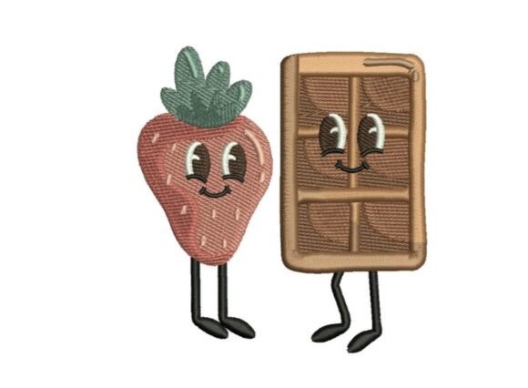 Strawberry and Chocolate Embroidery